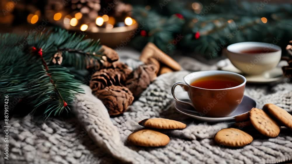 Cozy Christmas Tea Cookies and Festive Decor Cozy Christmas Tea Cookies and Festive Decor