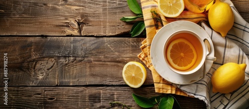 Table with a cup of tea and...