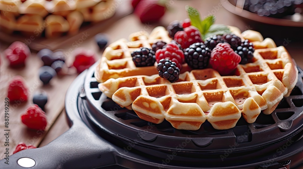 delicious beautiful Belgian waffles. Selective focus. delicious beautiful Belgian waffles. Selective focus.