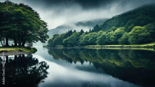Tranquil lakes reflecting serene beauty