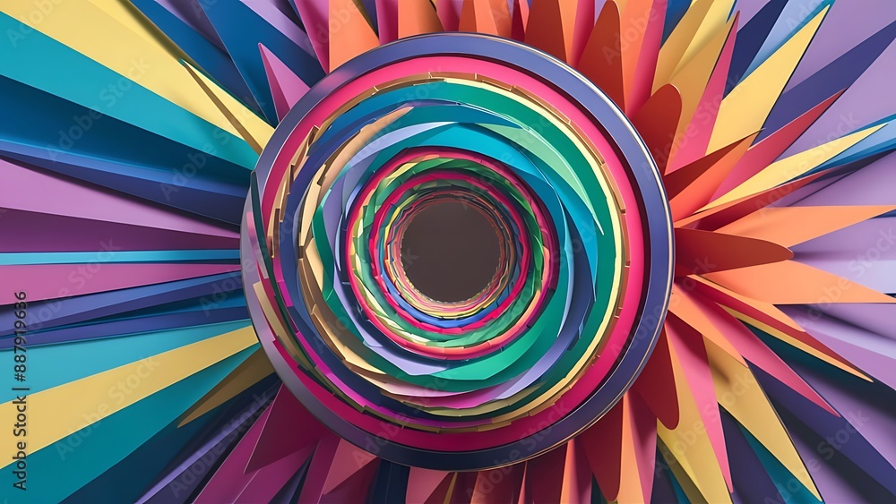 3d render abstract background. Beautiful rainbow  Digital illustration for wallpaper