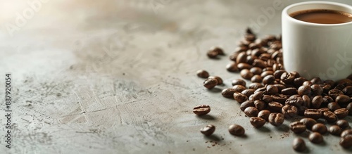 Coffee cup and coffee beans...