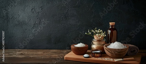 Spa treatment items arrange...