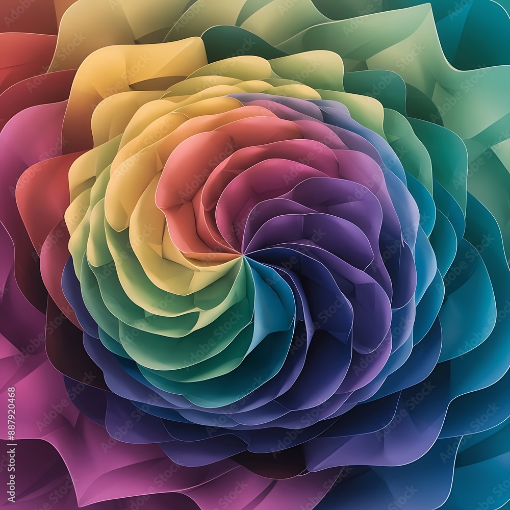 Obraz premium 3d render abstract background. Beautiful rainbow Digital illustration for wallpaper