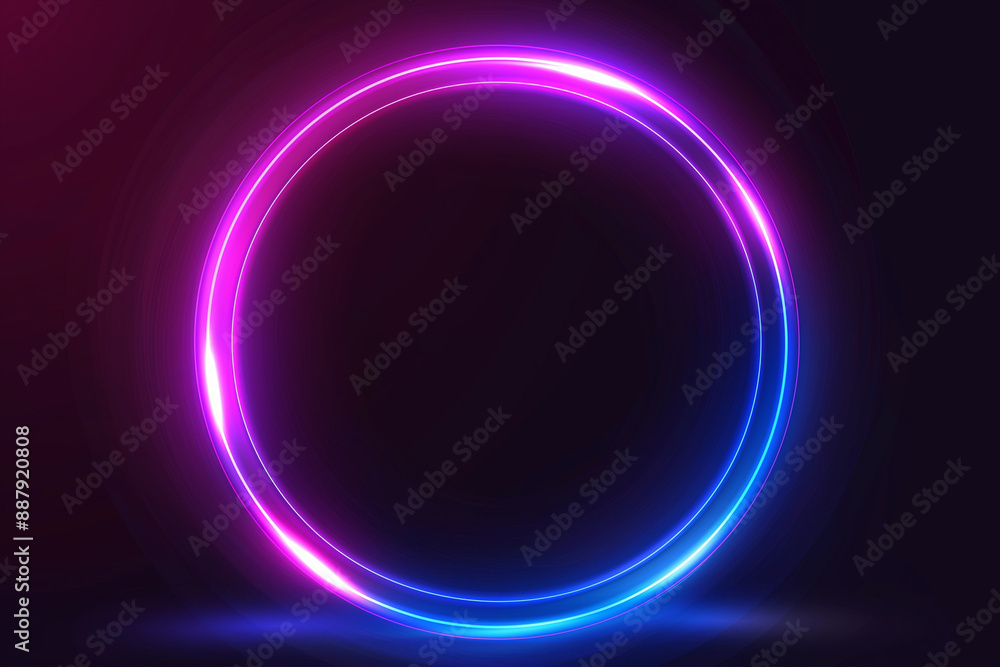Abstract Neon Glow Ring - Black Background Abstract Neon Glow Ring - Black Background