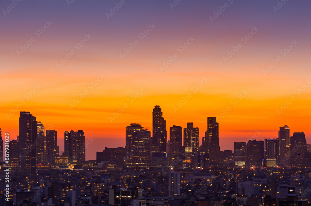 City Skyline Sunset City Skyline Sunset