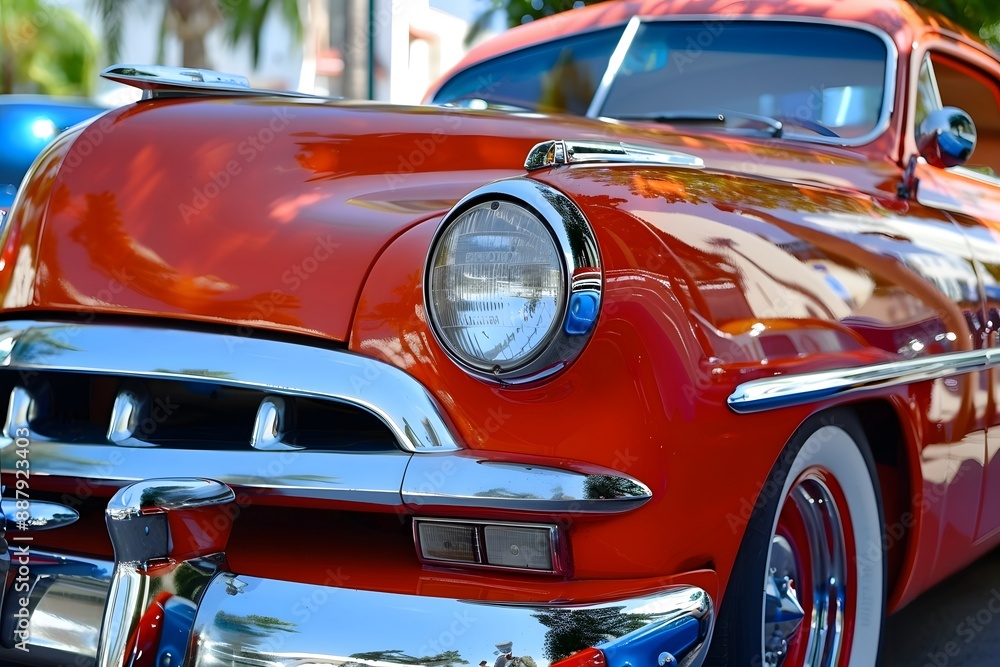 Classic Red Car Close-up Classic Red Car Close-up