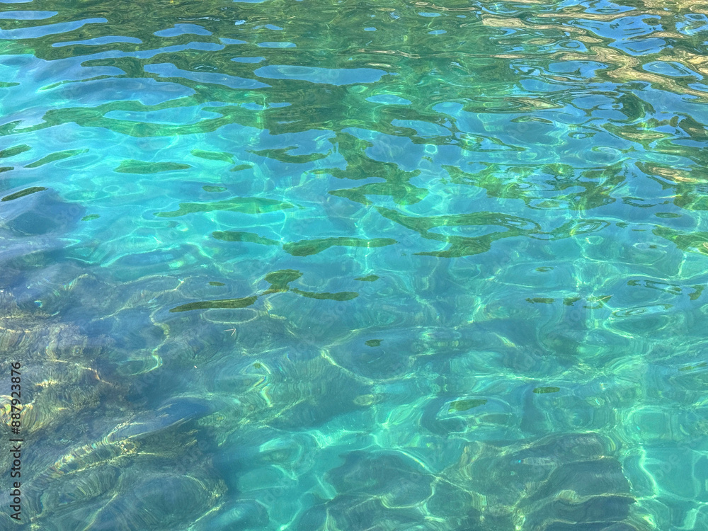Sea crystal clear blue turquoise water surface Sea crystal clear blue turquoise water surface