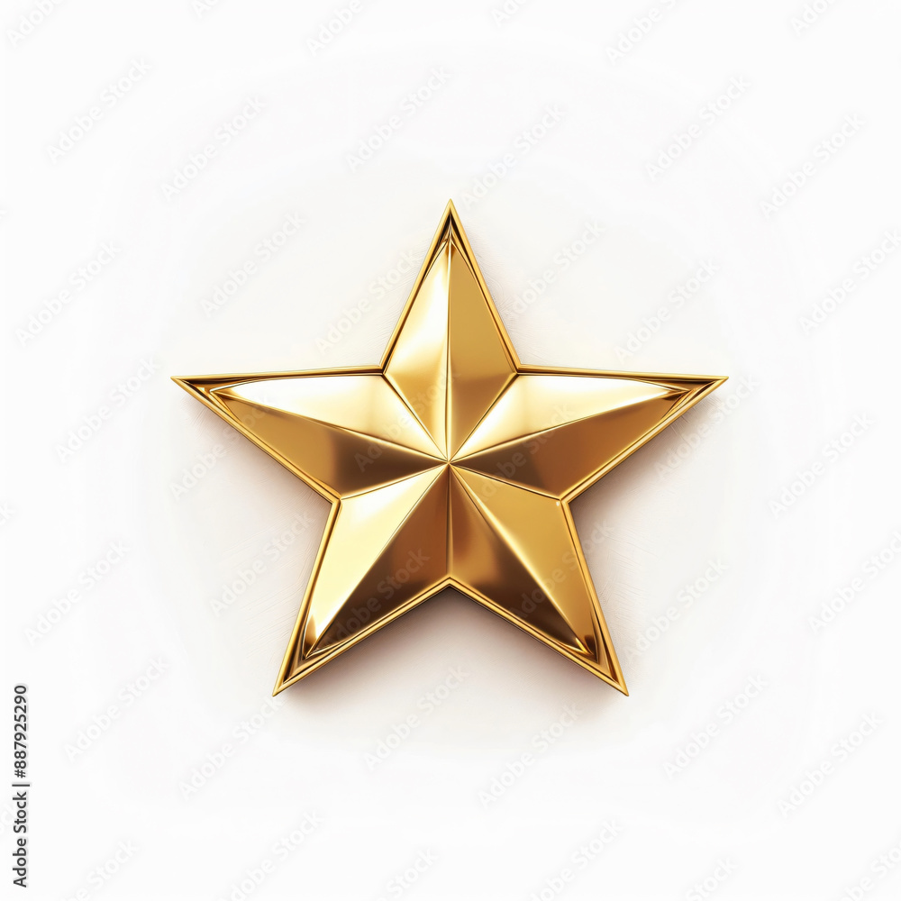 Obraz premium Golden star with copy space text, a perfect graphic resource for award, achievement, and success.