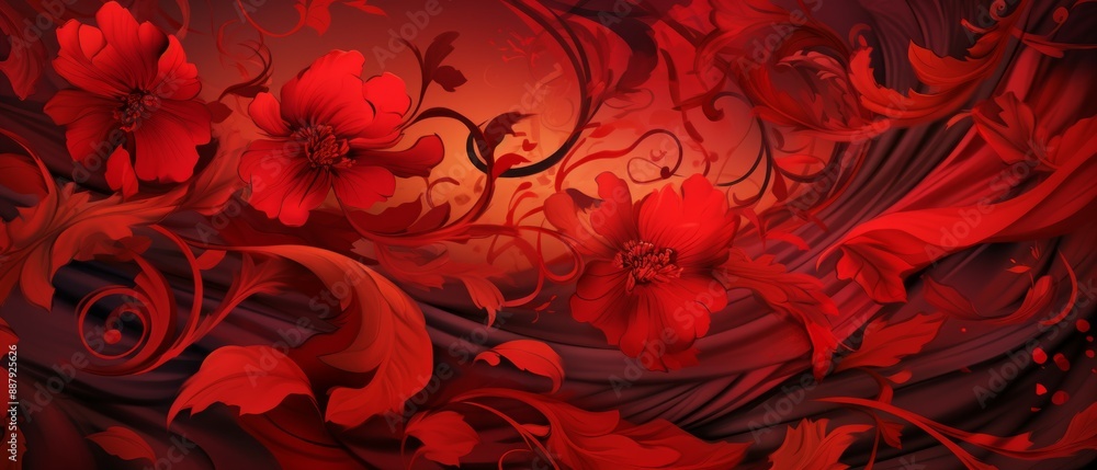 Brocade Material Structure Background - Generative AI Brocade Material Structure Background - Generative AI