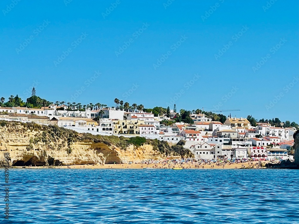 Beautiful view of Benagil Cave in Carvoeiro Algarve Portugal