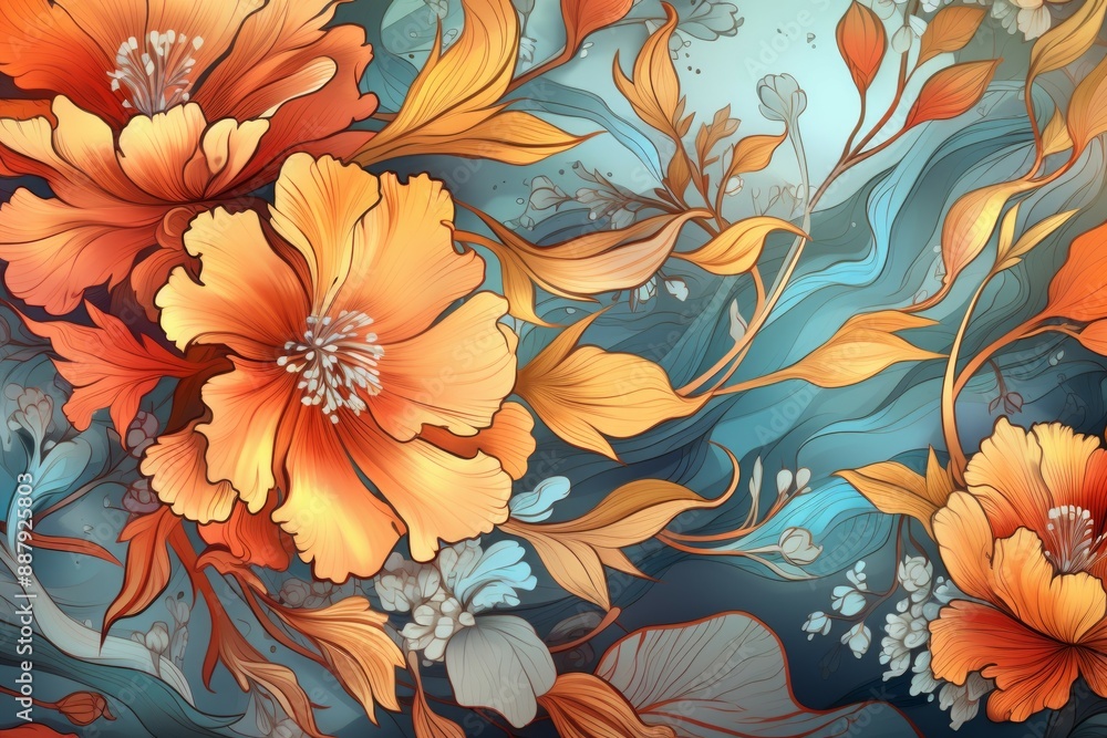 Brocade Material Structure Background - Generative AI Brocade Material Structure Background - Generative AI