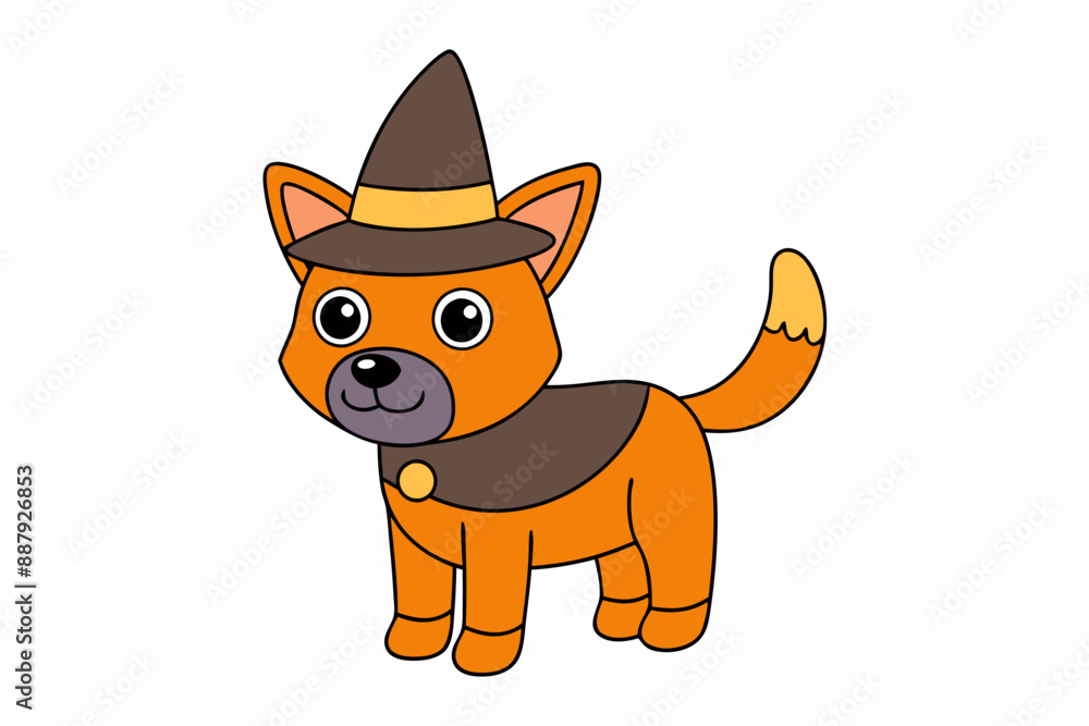 Cartoon dog in hat Vector illustration Cartoon dog in hat Vector illustration