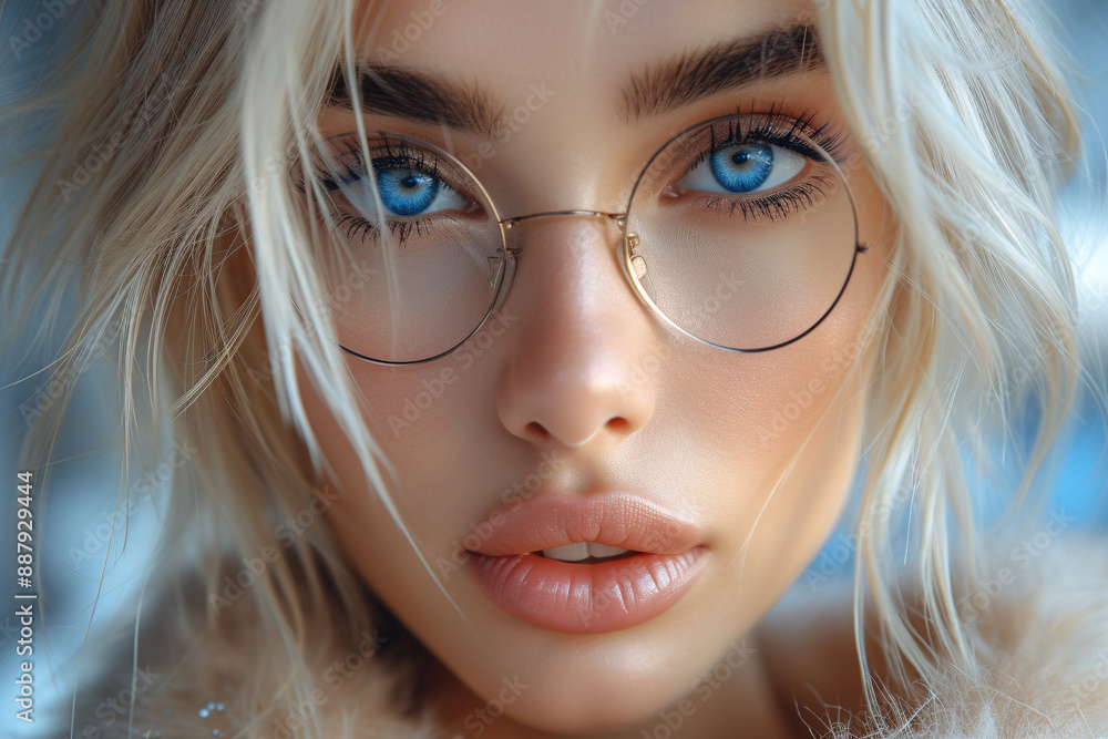 a woman with blue eyes wearing glasses a woman with blue eyes wearing glasses