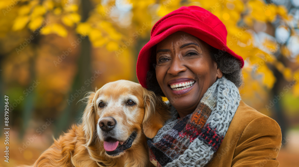 happy senior woman with her dog, happy senior woman with her dog,