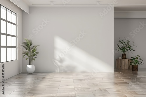 Wallpaper Mural Scandinavian Simplicity: A 3D Rendering of a Blank Canvas Room. Torontodigital.ca