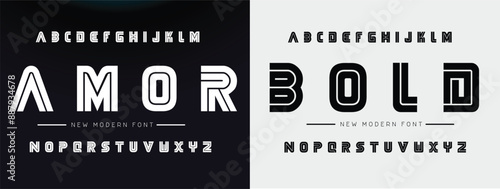 Modern Bold Font Sport Alphabet. Typography urban style fonts for technology, digital, movie logo design. vector illustration