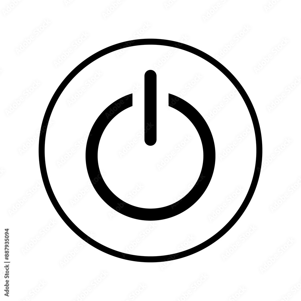Illustration showing a black power icon on a white background
Illustration showing a black power icon on a white background