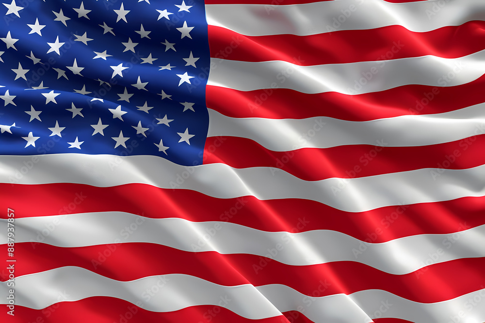 Fototapeta premium Waving American Flag