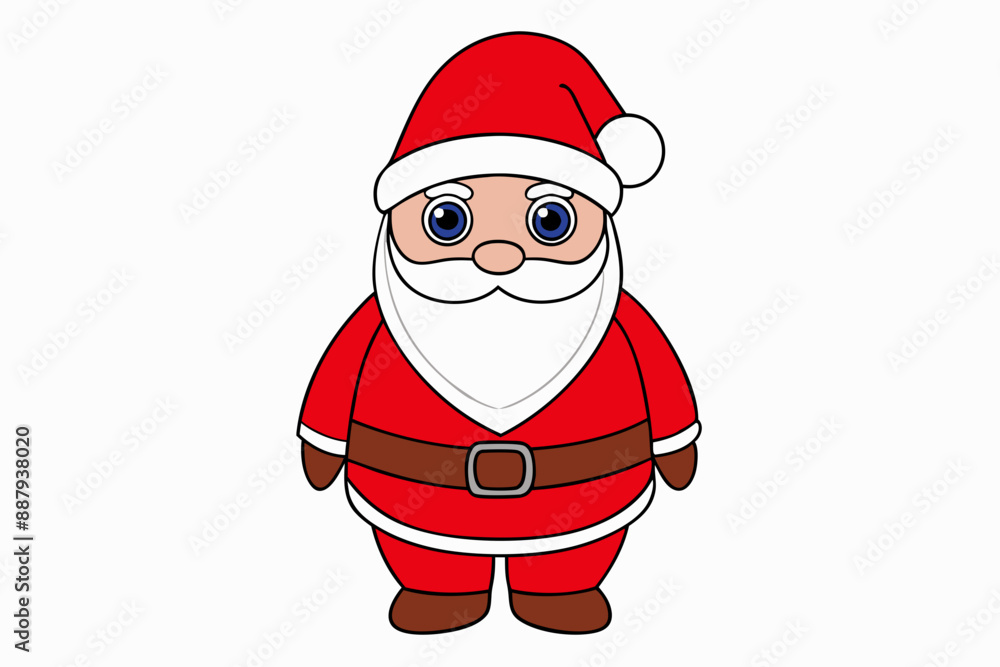 Christmas Santa Claus Vector Illustration Cartoon Clipart & Line Art Design Christmas Santa Claus Vector Illustration Cartoon Clipart & Line Art Design