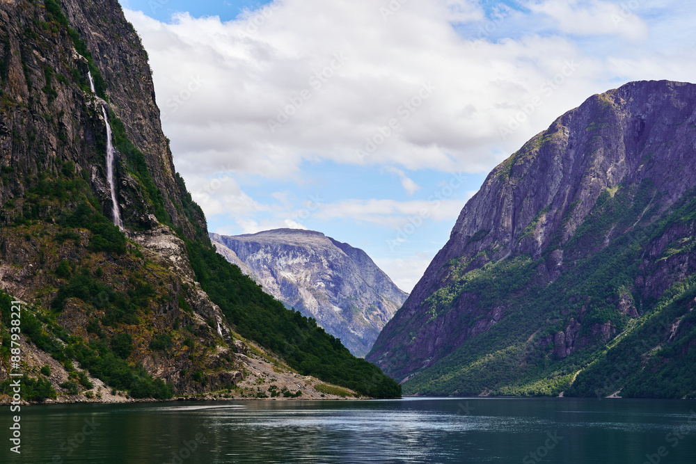 Fototapeta premium The Nærøyfjorden Fjord, a World Heritage site of Western Norway.