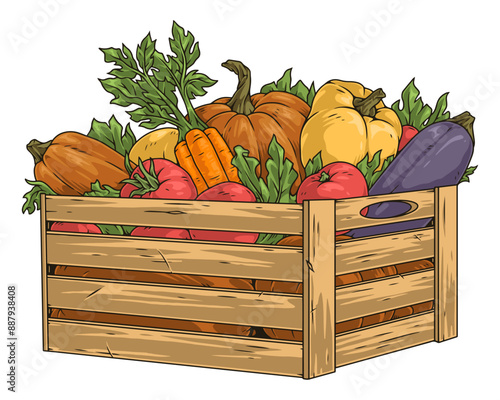 Fresh harvest detailed logotype colorful