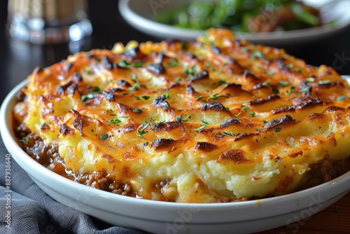 Hachis Parmentier A comforting dish of Hachis Parmentier French Shepherd's Pie with a golden mashed potato crust and savory beef filling. 