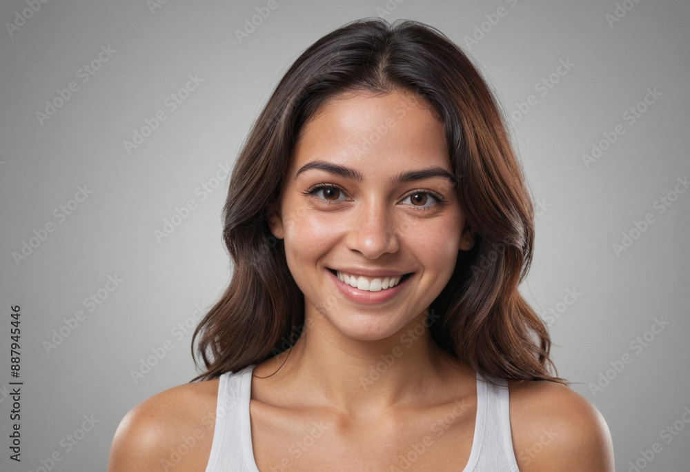 Portrait view of a regular happy smiling Costa Rica woman, ultra realistic, candid, social media, avatar image, plain solid background Portrait view of a regular happy smiling Costa Rica woman, ultra realistic, candid, social media, avatar image, plain solid background