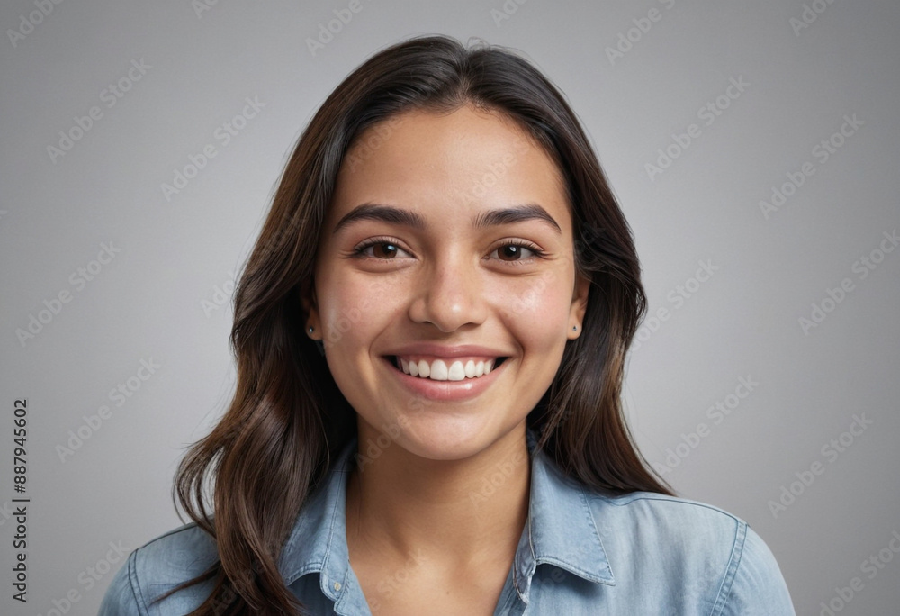 Portrait view of a regular happy smiling El Salvador woman, ultra realistic, candid, social media, avatar image, plain solid background Portrait view of a regular happy smiling El Salvador woman, ultra realistic, candid, social media, avatar image, plain solid background