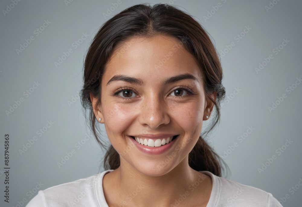 Portrait view of a regular happy smiling Honduras woman, ultra realistic, candid, social media, avatar image, plain solid background Portrait view of a regular happy smiling Honduras woman, ultra realistic, candid, social media, avatar image, plain solid background