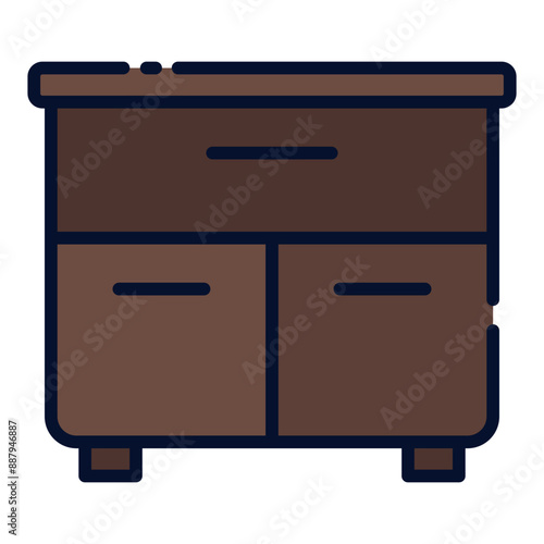 Cabinet filled line icon