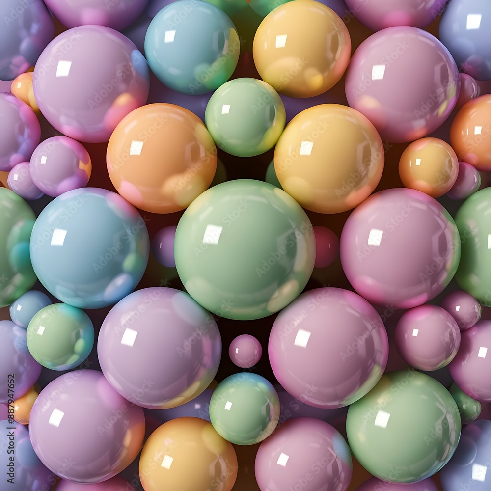 Colorful balls abstract wallpaper and background. Pattern design Plastic bubbles, gum, pastel pink spheres. 3d render wallpaper Colorful balls abstract wallpaper and background. Pattern design Plastic bubbles, gum, pastel pink spheres. 3d render wallpaper