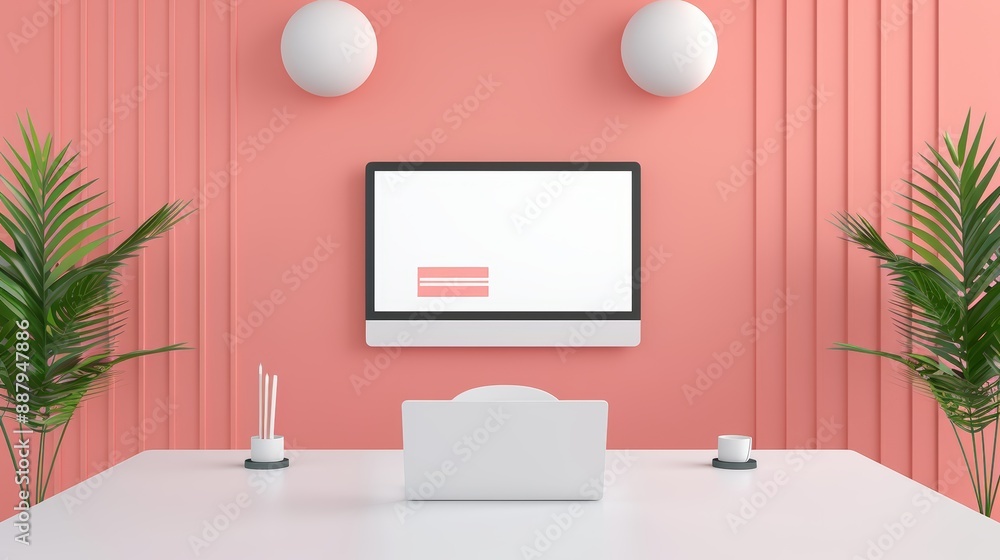Business meeting room with modern email marketing visuals, highlighting increased reach, flat design illustration, high-resolution photo, realistic photo, cinematography Business meeting room with modern email marketing visuals, highlighting increased reach, flat design illustration, high-resolution photo, realistic photo, cinematography