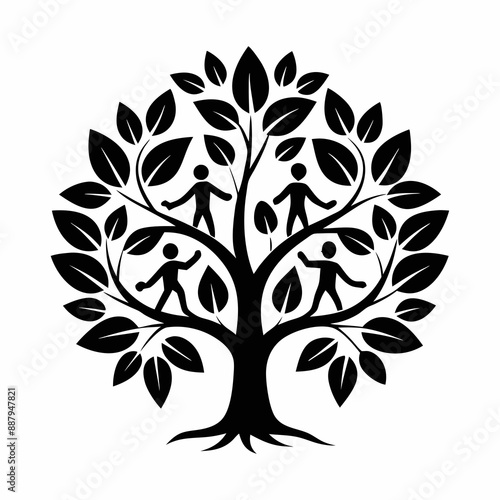 set of poplar trees of life logo vector