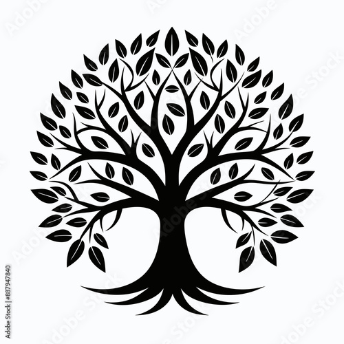 set of poplar trees of life logo vector