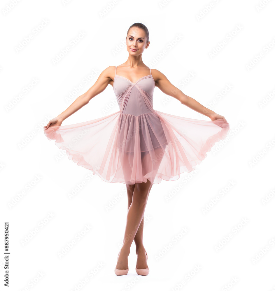 Elegant female ballet dancer in a graceful pose wearing a light pink tutu Elegant female ballet dancer in a graceful pose wearing a light pink tutu