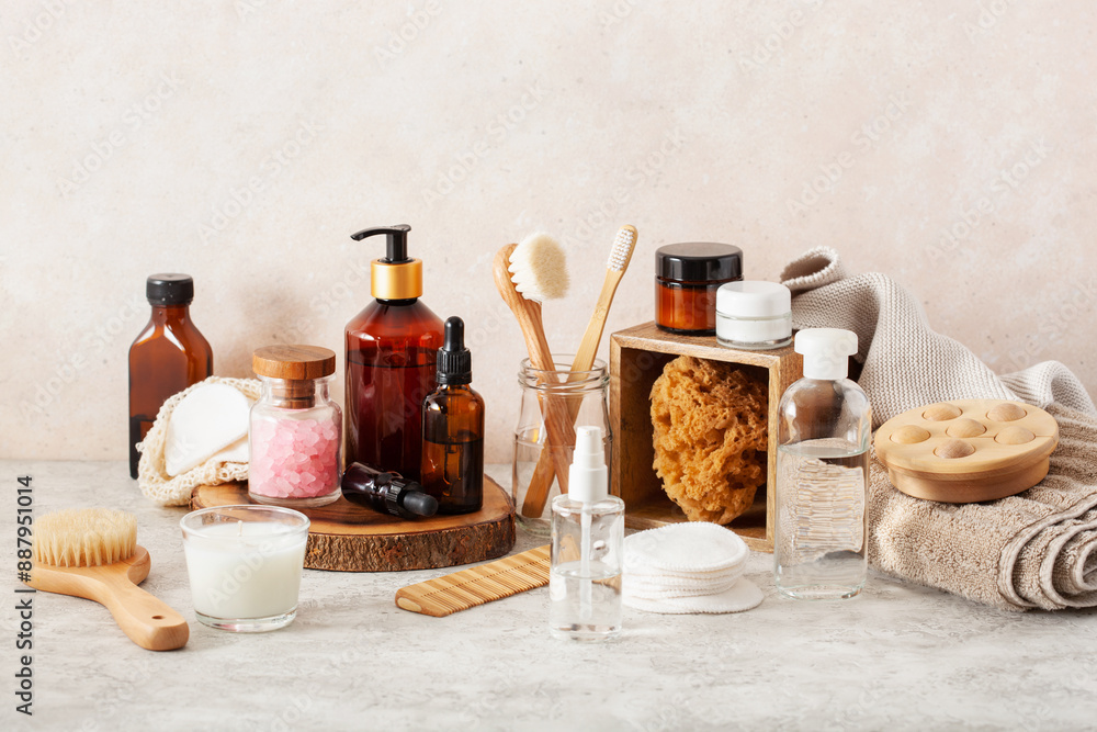zero waste eco friendly hygiene bathroom concept. wooden toothbrush soap brush cosmetic zero waste eco friendly hygiene bathroom concept. wooden toothbrush soap brush cosmetic