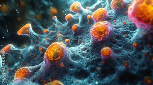 Wallpaper Mural A virtual simulation of nanoparticles interacting with each other, showcasing their complex and dynamic behavior. Torontodigital.ca