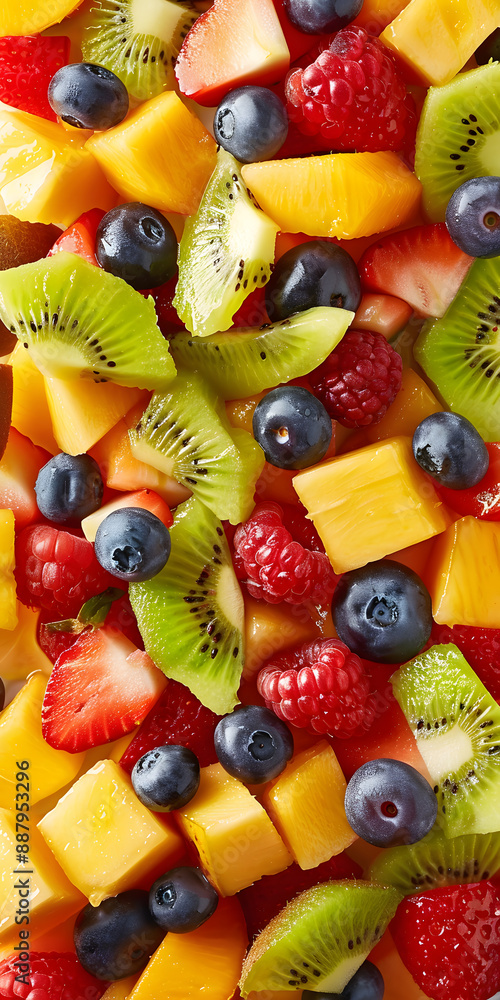 Salada de Frutas Colorida em Uma Tigela Salada de Frutas Colorida em Uma Tigela