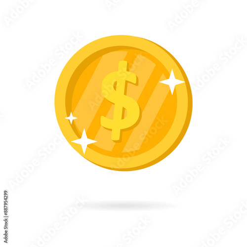 coin penny dollar money icon simple vector illustration