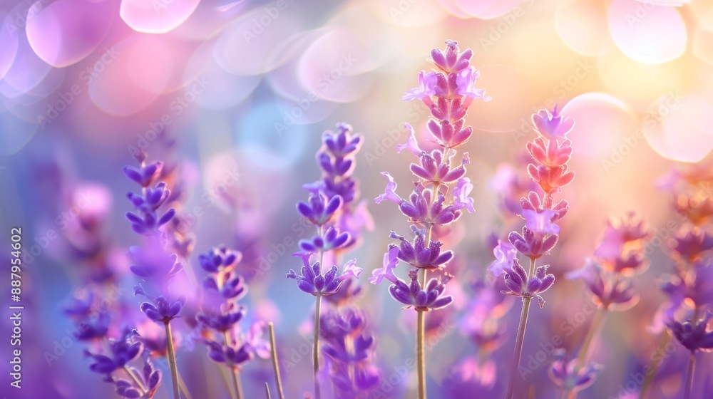 Lavender Flowers in Soft Sunlight. Lavender Flowers in Soft Sunlight.