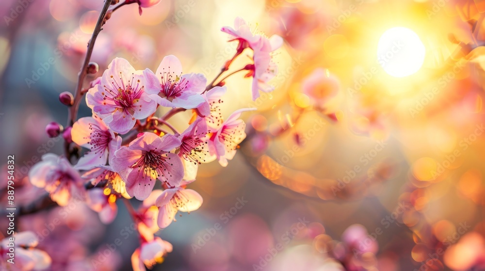 Pink Blossoms in the Golden Hour. Pink Blossoms in the Golden Hour.