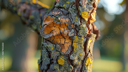 The texture of the cut tree trunk. Bark of the tree as a background, close-up. Wooden texture photo