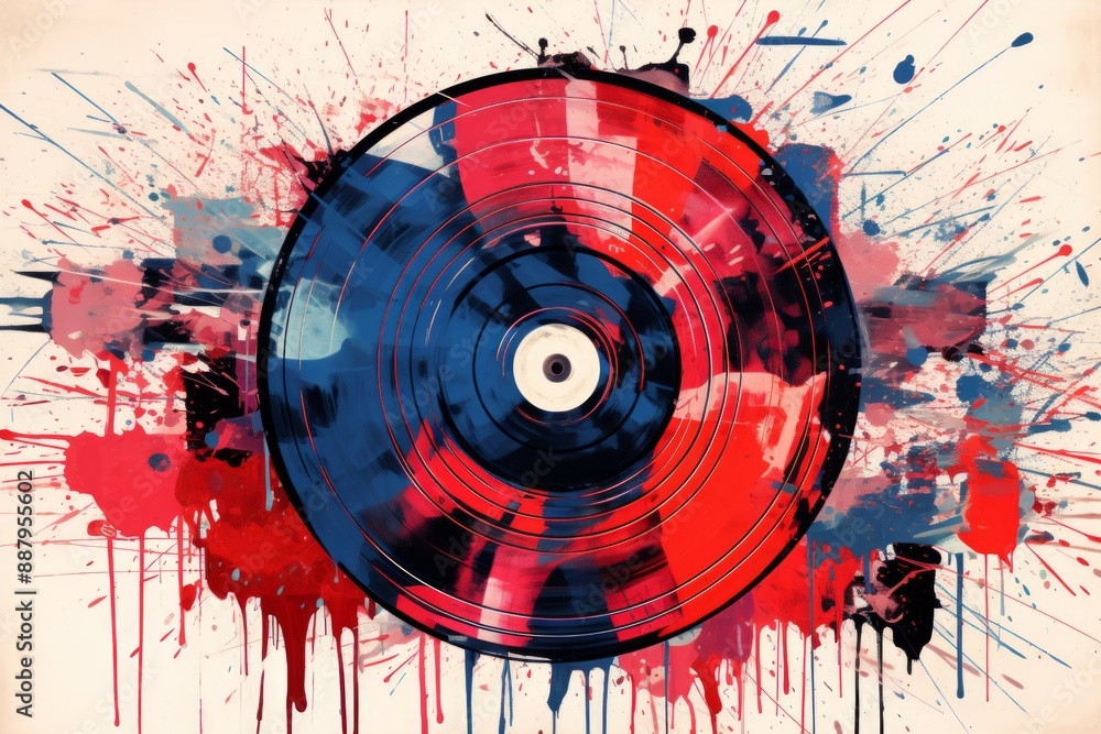 Obraz premium Vinyl Material Structure Background - Generative AI