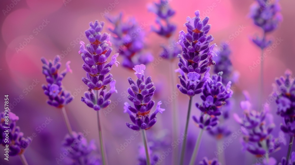 Close-up of Lavender Blossoms in Purple and Pink. Close-up of Lavender Blossoms in Purple and Pink.