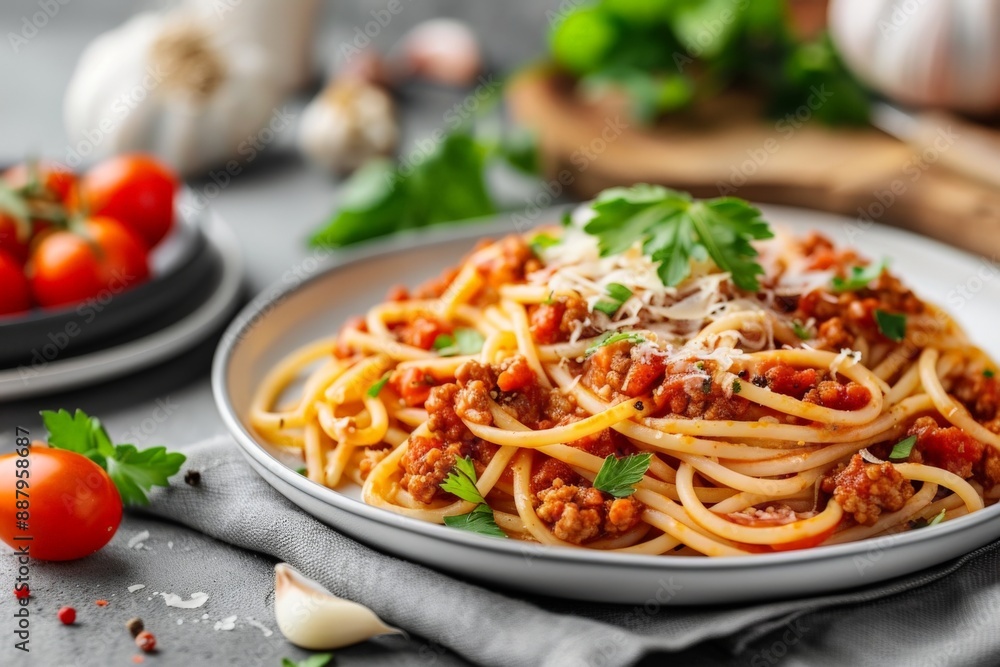 Spaghetti with tomato sauce. Spaghetti with tomato sauce.