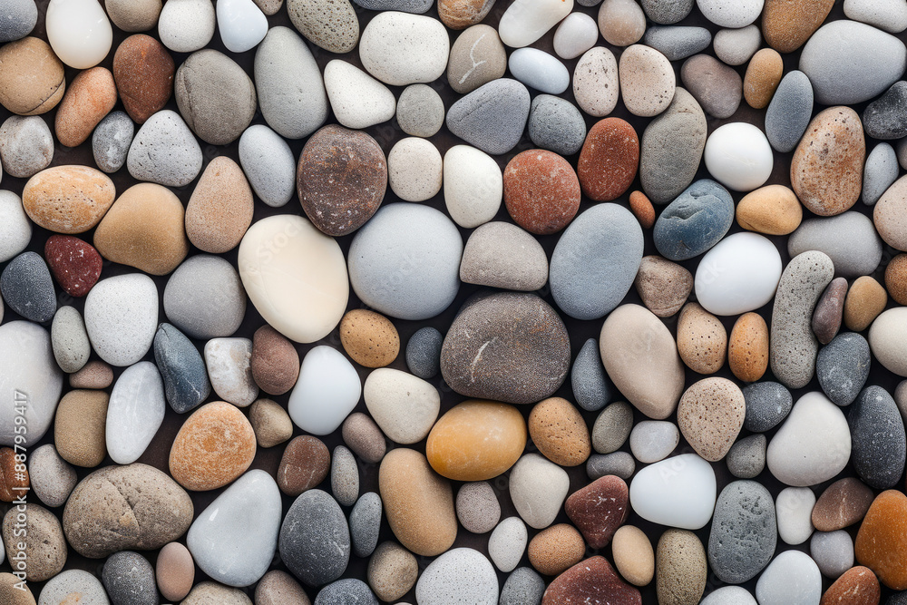 Processed collage of beach shore pebbles surface texture. Background for banner, backdrop Processed collage of beach shore pebbles surface texture. Background for banner, backdrop