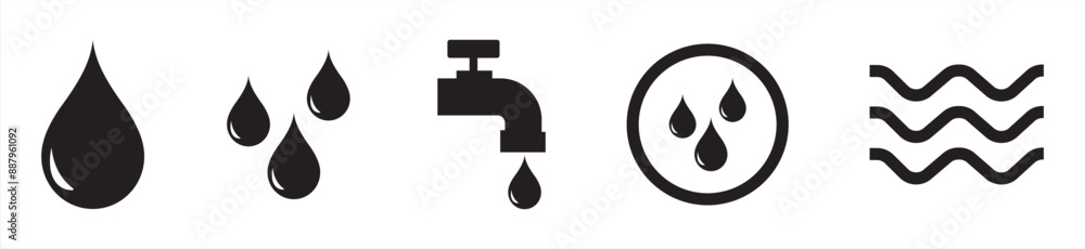 water icon collection. simple water icon vector illustration water icon collection. simple water icon vector illustration