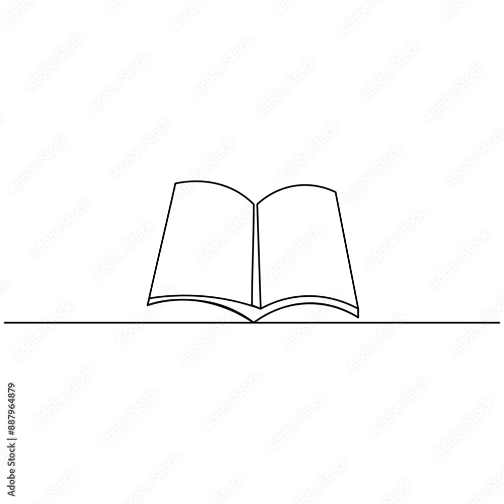 Book continuous one line drawing outline vector illustration
Book continuous one line drawing outline vector illustration