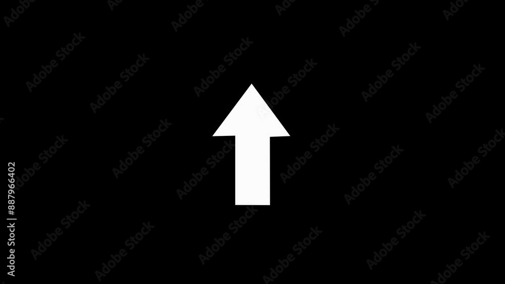 Glowing arrow up animation on a black background. Glowing arrow up animation on a black background.